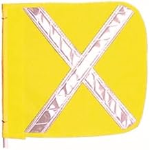 Checkers Heavy Duty Replacement 12" Yellow with White X Warning Whip Safety Flag - Industrial Safety Flags for Trucks, Mining, Construction - Made in the USA - FS9025-Y