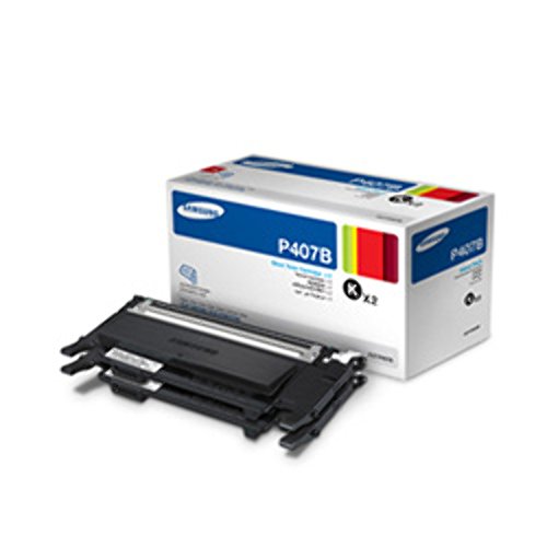 SAMSUNG CLT-P407B/XAA Value Pack - Black Toner x 2 (CLP-325W, CLX-3185, CLX-3185FW)