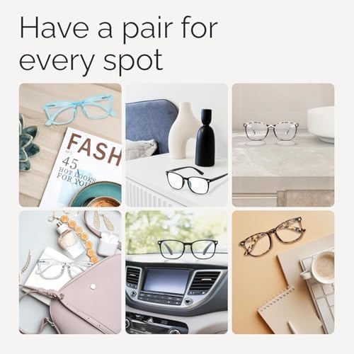 CCVOO Reading Glasses with Blue Light Filtering for Woman and Men, Computer Readers Fashion Eyeglasses (Leopard + Tortoise + Black + Clear + Blue, 3.25) - 5