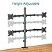 MOUNT PRO Quad Monitor Stand, 4 Monitor Mount for 13 to 32 inch Computer Screens, Hold up to 17.6lbs Each, Fully Adjustable Stacked 4 Desk Arm, VESA Mount, C clamp/Grommet Base