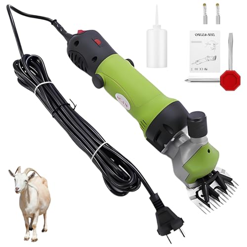 KPOUYYDS Tondeuse à Moutons électrique 690 W, 6 Vitesses, Rechargeable, Robuste, avec réglage de la Tension de la Lame (Lame 13 Dents Droites).