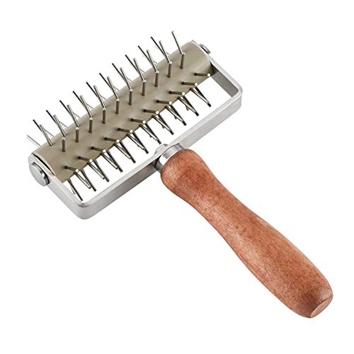 AMPSEVEN Pizza Dough Docker Roller - Pastry Docker Roller with Spike for Homemade Baking Cake crackers Pie Hole Maker, Prevent Dough from Blistering by AMPSEVEN - Used condition - US$12.25