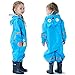 TURMIN Manteaux imperméables Garçons Filles Combinaison de Pluie à Capuche, Enfants Veste de Pluie Poncho Imperméable Une Pièce Vêtements pour 1-10 Ans-Hibou Bleu-XXL