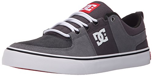DC Men s Lynx Vulc Unisex Skate Shoe-U, Grey Grey Red, 4