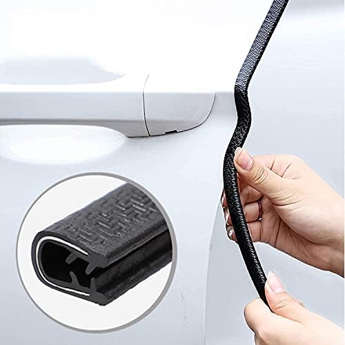 Black Edge Trim Automotive U-Channel Rubber Trim 1/2" X 3/8" - Fit Gap 3/64"to1/4" Car Door Sealing Strip,Rubber Weather Stripping with Steel, Cars Door Edge Guards,Metal Edge Protector - 12Foot