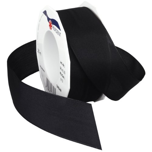 Morex Ribbon Dream Wired Taffeta Spool, Silky Smooth, Crafts and Décor, Bows Making, Gift Wrapping, Wedding and Holidays, 1-1/2-Inch by 22-Yard, Carbon Black