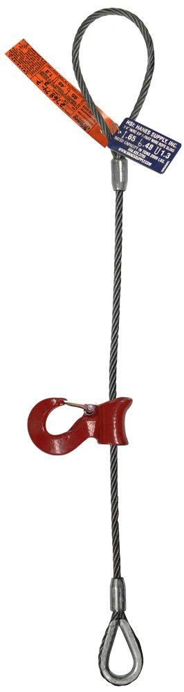 HSISingle Leg Wire Rope Sling | 5.6 Ton Vertical Rated Capacity | Flemish Eye Loop to Heavy-Duty Thimble with Sliding Choker | 3/4" Dia. | 12' Length | EIPS 6x25 IWRC | Hanes Supply (HSI) Heavy Duty