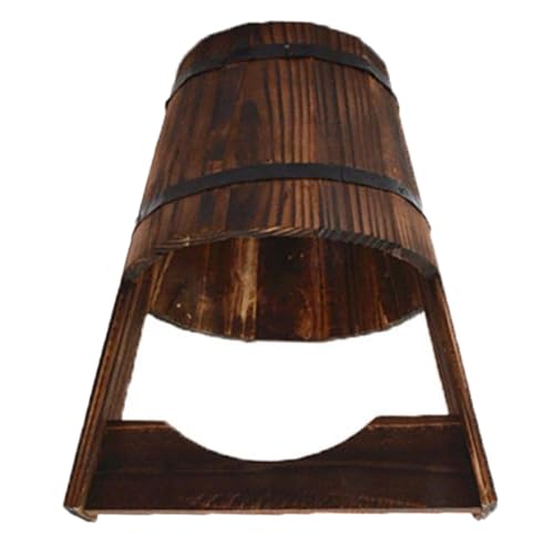 Genérico Maceta Colgante Fácil de Mover en Forma de Cubo de Madera Marrón para Cactus y Suculentas y Adecuado para Decorar Jardines y Balcones para Decorar Jardines y Balcones
