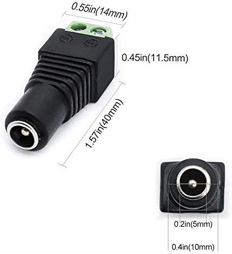 CARE 'N' TOUCH 12V LED Strip Power Supply 2A 24W, Wall Mounted 12V Switching Power Supply, 110V to 12 Power Supply for LED Strip Light with 5.5/2.1 DC Female Barrel Connector to Screw - Image 4