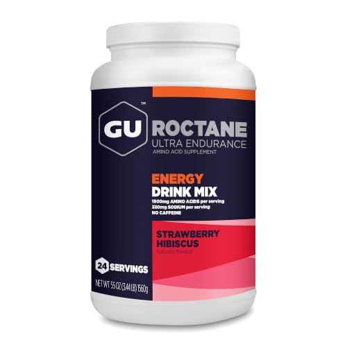 GU Energy Roctane Energy &amp; Hydration Drink Mix, Strawberry Hibiscus, 24 Servings