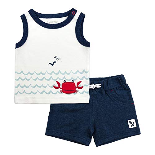 Mac & Moon Baby Boy Clothing Set, 2-Piece Graphic Tank Top and Shorts Set, Newborn