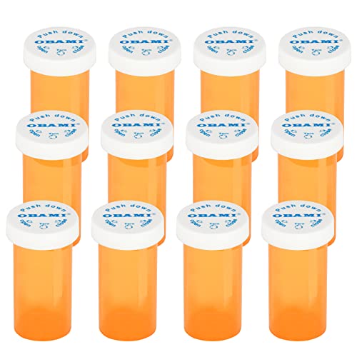 Plastic Medicine Pill Bottles with Child Resistant Caps - Push Down and Turn - Prescription Vial Medicine Container Pill Cases Dispenser Organizers (12pcs 8 Dram)