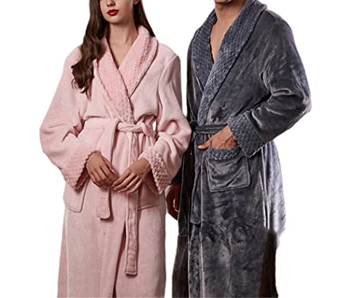 Peignoir de bain long femme flanelle polaire bleu marine hiver M - 2