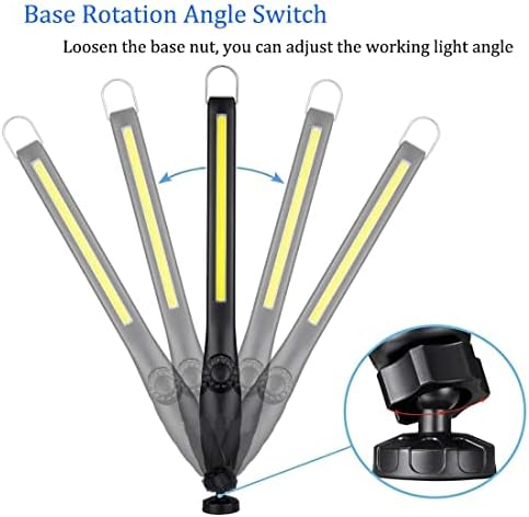 GUODSKHOO LED Inspection Lamp Torches Rechargeable Work Light Super Bright Magnetic Flashlight for Camping Car Repair Home Emergency (2 PCS), Black (Tactical LED Torch)