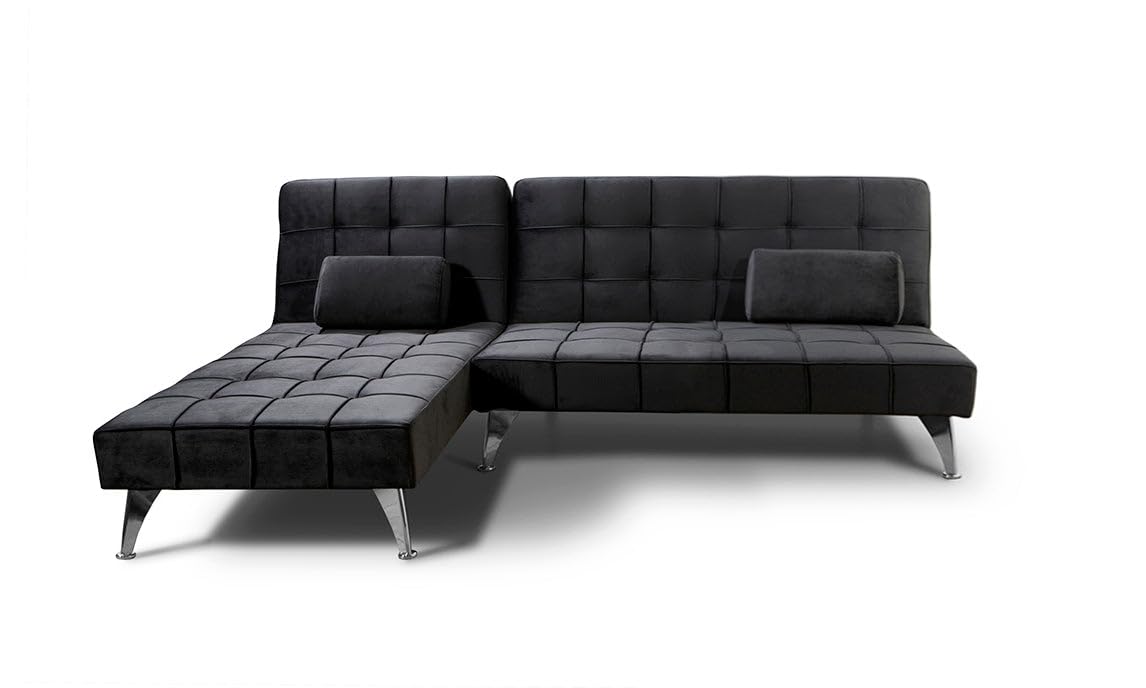 S & S Saldos y Stocks Sofa Cama Chaise Longue Keren XS 198cm Negro