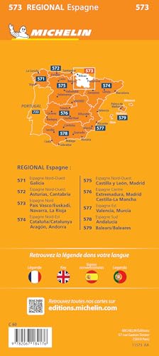 Carte Régionale Espagne Nord : Pais Vasco/Euskadi Navarra, La Rioja – vue 2