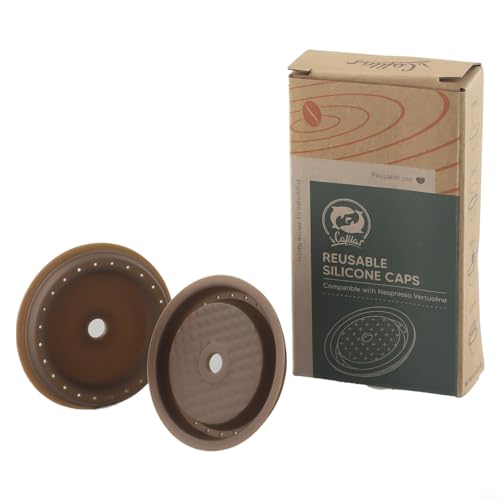GLOBALHUT Coperchi riutilizzabili in silicone per capsule ricaricabili, cialde di caffè ricaricabili, per cialde per Vertuoline (2 pezzi), 04ZA5CEV2P21430G3RK389WS4