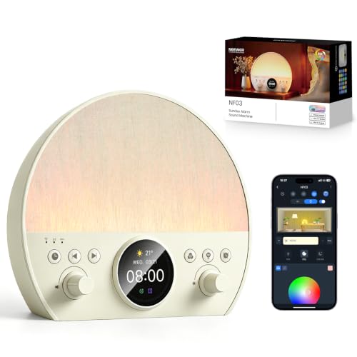 Image of NEEWER NF03 Sunrise Alarm Clock Smart Wake Up Light, AI App Control, Timer