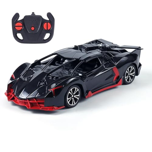 Image of Remote Control Car for Kids |Rechargeable High Speed RC Car with Lithium Battery |Type-C Charging |LED Headlights |Black with Red