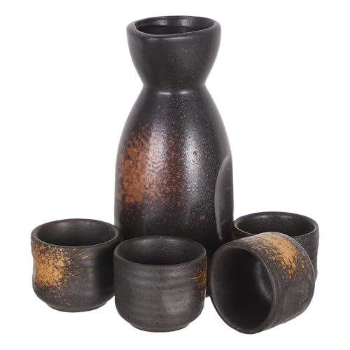 Set de Cerámica Japonesa para Sake con 4 Vasos Tradicionales