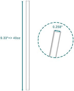 Replacement Straw for Thermoflask 40oz, Transparent, 5 Straws