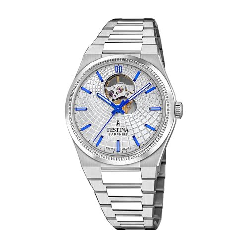 Festina Swiss Made Rivé Open Heart Automatic (40mm) Silver Dial/Stainless Steel Bracelet F20053/1