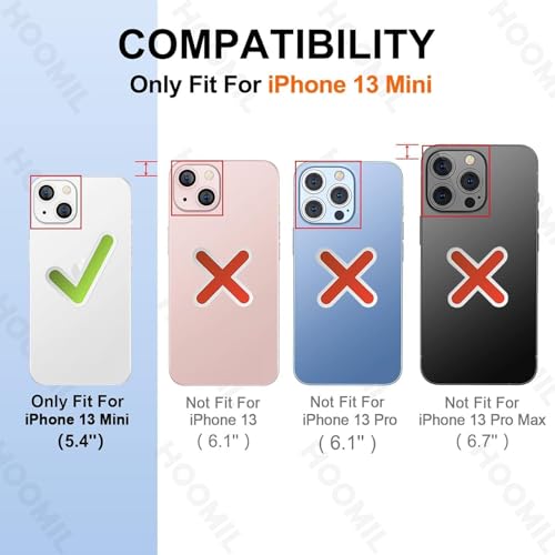 Image of HOOMIL Case for iPhone 12 Mini 5.4-Inch, Non-Yellowing, Drop Protection, Anti-Scratch Transparent Hard Back Phone Cover - Blue