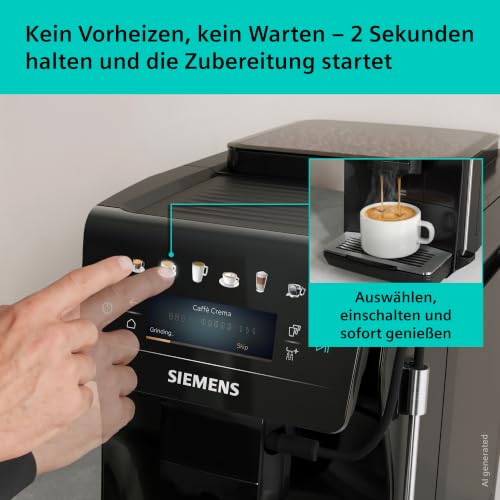 Siemens Kaffeevollautomat EQ600 iAroma, TP601E09, schwarz, >40 Getränke