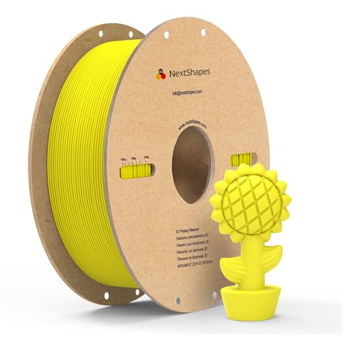 NextShapes Matte PETG Yellow 1.75mm, 1kg Spool for Bambu Lab AMS/Creality