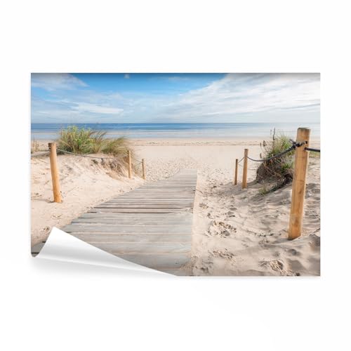 decomonkey - Papier Peint Panoramique Plage Mer 350x256 cm - Décoration murale moderne – Tapisserie décorative pour chambre salon - Mer nature paysage eau