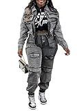 Fabric-Our denim 2 piece outfits for women are made of high-quality denim fabric,which is durable,breathable,stretchy,comfortable,and not easily wrinkled.The loose cut of the women’s matching sets allows you to wear it comfortably all day long. Featu...