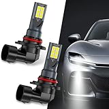 gunroil 2 Pack Car LED Fog Light, Smart Chip Design, Lossless Installation, 360 Degree Lighting, Universal Waterproof Anti-fog Vehicle Lights Bulbs Replacement for Truck SUV Car (White Light #9006)