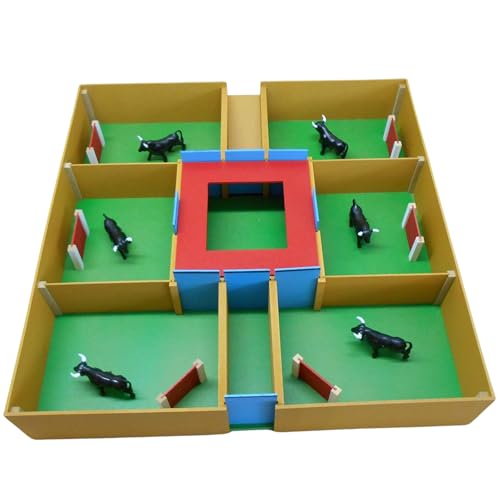 Toriles de Juguete Artesanales – Réplica Tradicional Española con Mecanismo Deslizante y 6 Toritos Incluidos - Ideal para Recoger Rápido Después de Jugar - AMBIENTS ARTESANIA