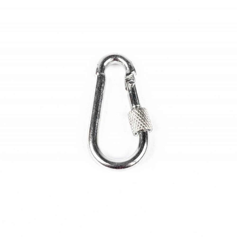 Mosquetón con seguridad – mosquetón pequeño ideal para escalada – fuerte y robusto acero inoxidable – mosquetón pequeño para exterior, deporte, camping, senderismo, viajes