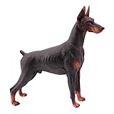 BESPORTBLE Figurine Dobermann Réaliste Décoration Bureau et Maison Modèle Marron Ornement Animal Décoratif
