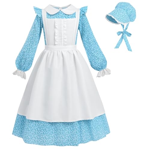Disfraz Girl Pioneer vestido colonial floral para niña