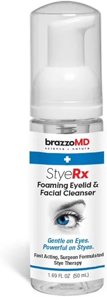 brazzoMD Stye Relief Foaming Cleanser - Soothing and Moisturizing - Help Reduce and Prevent Chalazion - 1.69 fl oz (50mL)