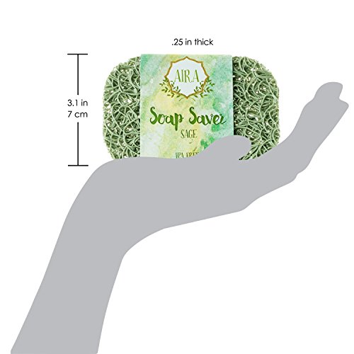 Aira Soap Saver - Soap Dish & Soap Holder Accessory - Bpa Free Shower & Bath Soap Holder - Drains Water, Circulates Air, Maximizes Soap Life - Easy To Clean, Fits All Soap Dish Sets - Sage #TOP2
