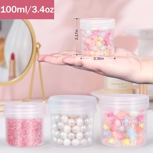 ASEVAT 3.4 oz Leak Proof Travel Jars for Creams, Refillable Plastic Csmetic Jars, Travel Container for Lotion Containers with Lids, Travel Cream Jar for Face Creams (clear)2