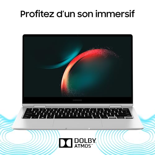 Samsung Galaxy Book3 360, Ordinateur Portable, 15.6", Intel Core i7, 16 Go RAM, 512 Go SSD, Intel Xe Graphics, Argent, Clavier AZERTY FR