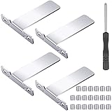4 Pieces Easel Back Set Iron Picture Frame Easel Back Photo Frame Easels Stand with 20 Pieces Screws and Screwdriver for Photos Pictures Frames Supplies