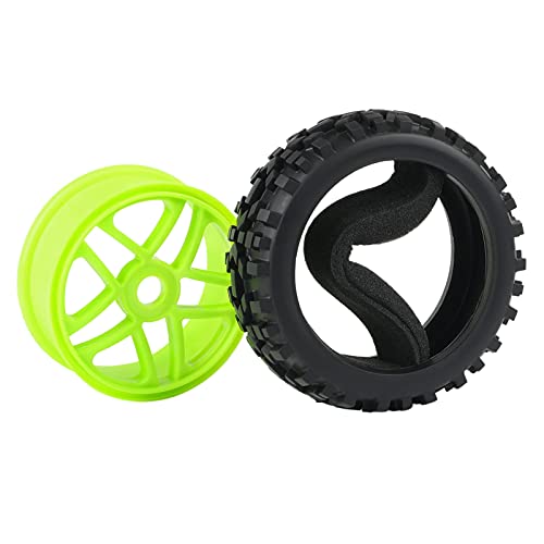 Rowiz 4PCS 1:8 RC Tires 17mm Hub Wheel Rims Pentagram for Typhon 1/8 Scale Off-Road Buggy, Green - Thumbnail 3