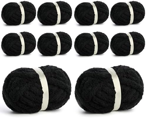 10 Pack Jumbo Chenille Yarn for Crocheting, #10 Super Bulky Baby ...
