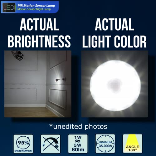 Image of LED Motion-Activated Sensor Dusk to Dawn PIR Night Light AC Outlet Directional Flexible Rotatable 360 Socket Plug-in Wall Stairs Lamp Indoor Closet Cabinet Toilet Garage Ceiling Basement 3W 6500K