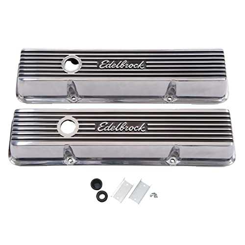 Edelbrock 4263 Elite II Valve Covers for Chevy 262-400 V8 1959-86 Aluminum Finned by Edelbrock - Used condition - US$116.71
