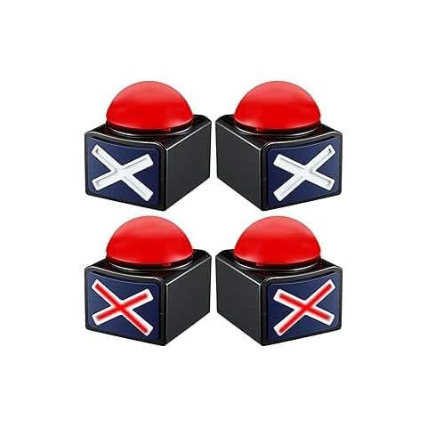 RIBOSY 4 Pack Game Answer Buzzer, Game Buzzer with Lights and Sound Trivia Quiz Got Talent Buzzer, Buzzer Buttons for Game Show Cover