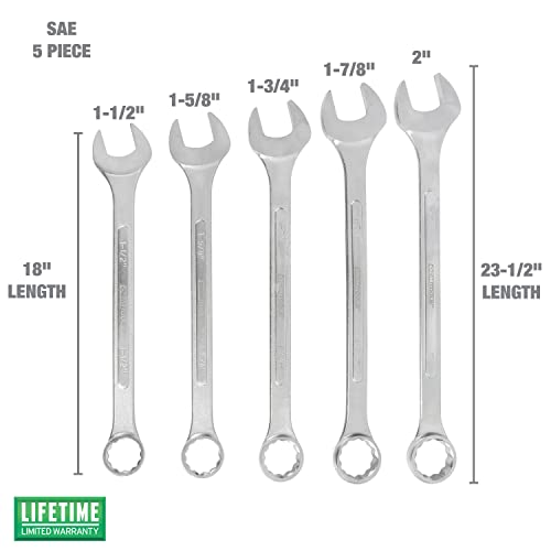 Oemtools 22101 5 Piece Sae Jumbo Combination Wrench Set, Large Combination Wrench Set, Sae Sizes #TOP1