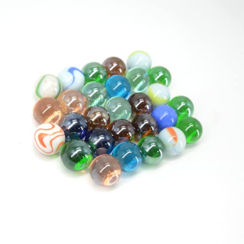 Eldwviz 12Pieces Assorted Color 1" Shooter Marbles, Glass Marbles Assorted Colors Round Marbles Toy, Variety Of Patterns Marbles Bulk For Kids Marble Games, Diy And Home Decoration #TOP3