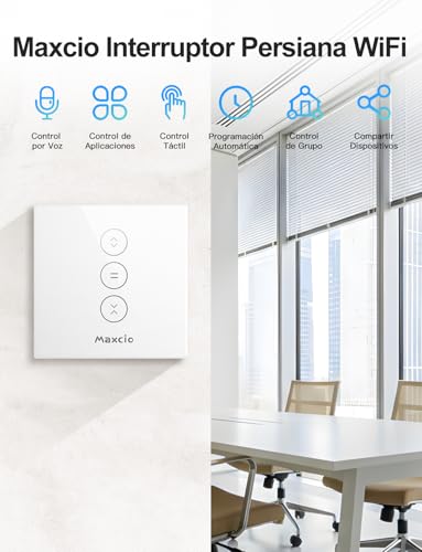 Miniatura 5 de Led Controlable Alexa Interruptor Persiana, Maxcio Interruptor Wifi Compatible Con Alexa Y Google Home, Control De App Y Función De Temporizador, Para Motor Persiana, Motor Tubular