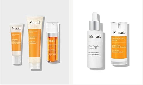 Murad 90-Day Rapid Brightening Kit - Essential-C Cleanser, Vita-C Glycolic Serum, Essential-C Day Moisture Spf 30, Vita-C Eyes Dark Circle, & Multi-Vitamin Infusion Oil ($350 Value) #TOP10